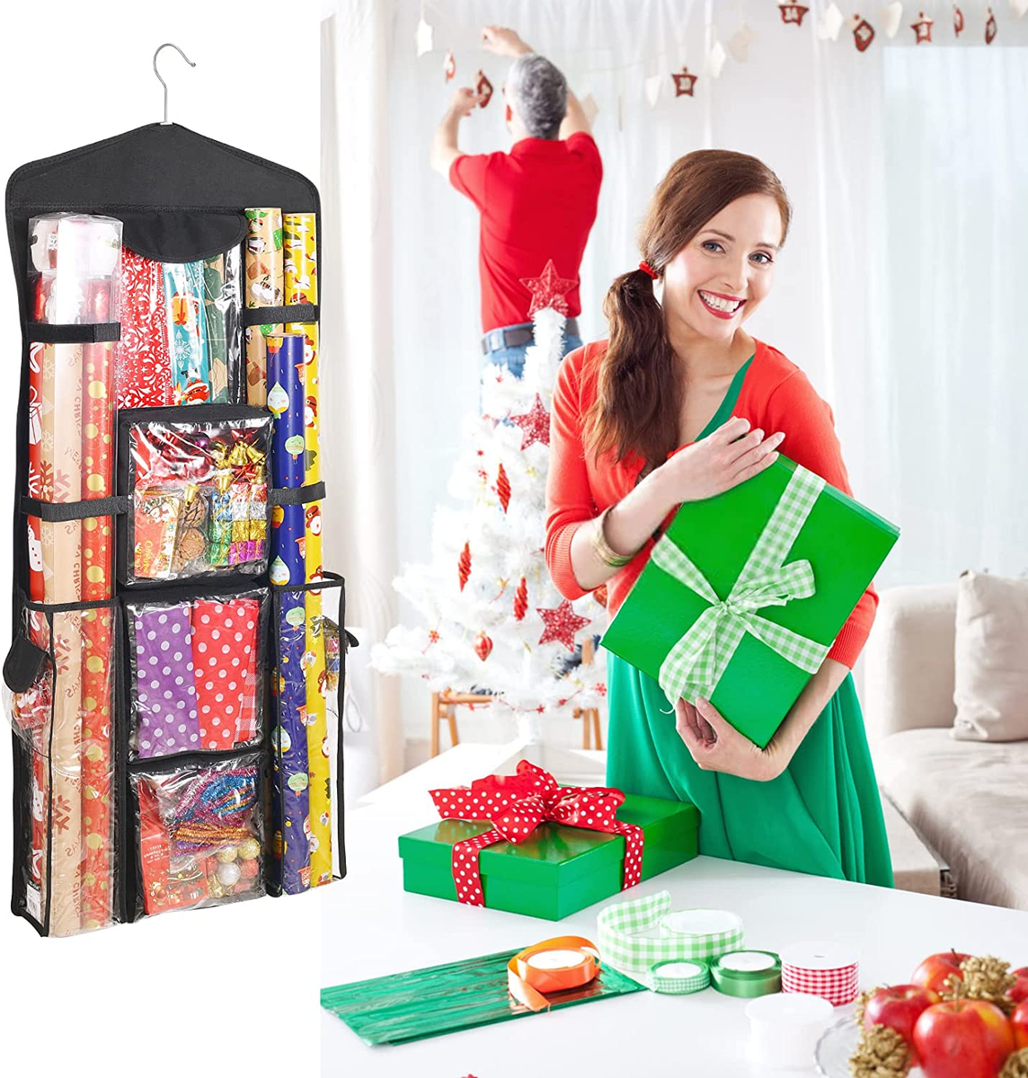 Wrapping Paper And Gift Bag Organizer Storage 42'' Gift Wrap