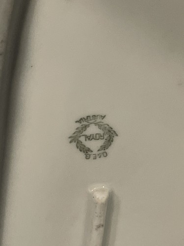 O & EG Royal Austria Victorian Hand Painted Oval Serving Dish 12” - Picture 4 of 4