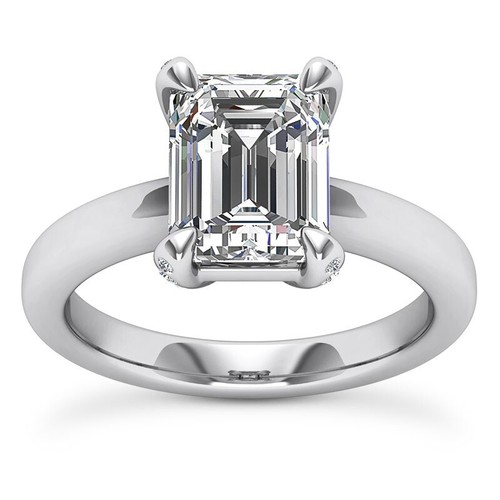 Solitaire 1.47Ct H VVS1 Lab Grown Emerald Cut Diamond Engagement Ring White Gold - Picture 1 of 3
