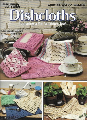 USED DISHCLOTHS FEATURING A POT SCRUBBER TOO! 16 DESIGNS CROCHET PATTERN BOOK