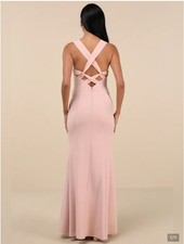 Lulus Taline Blush Pink Strappy Mermaid Maxi Dress Size Large