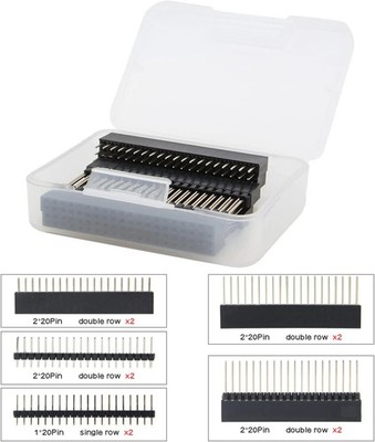 40 Pin Stacking Female Header Kit for Raspberry Pi GPIO Extensions   2x20 Pack