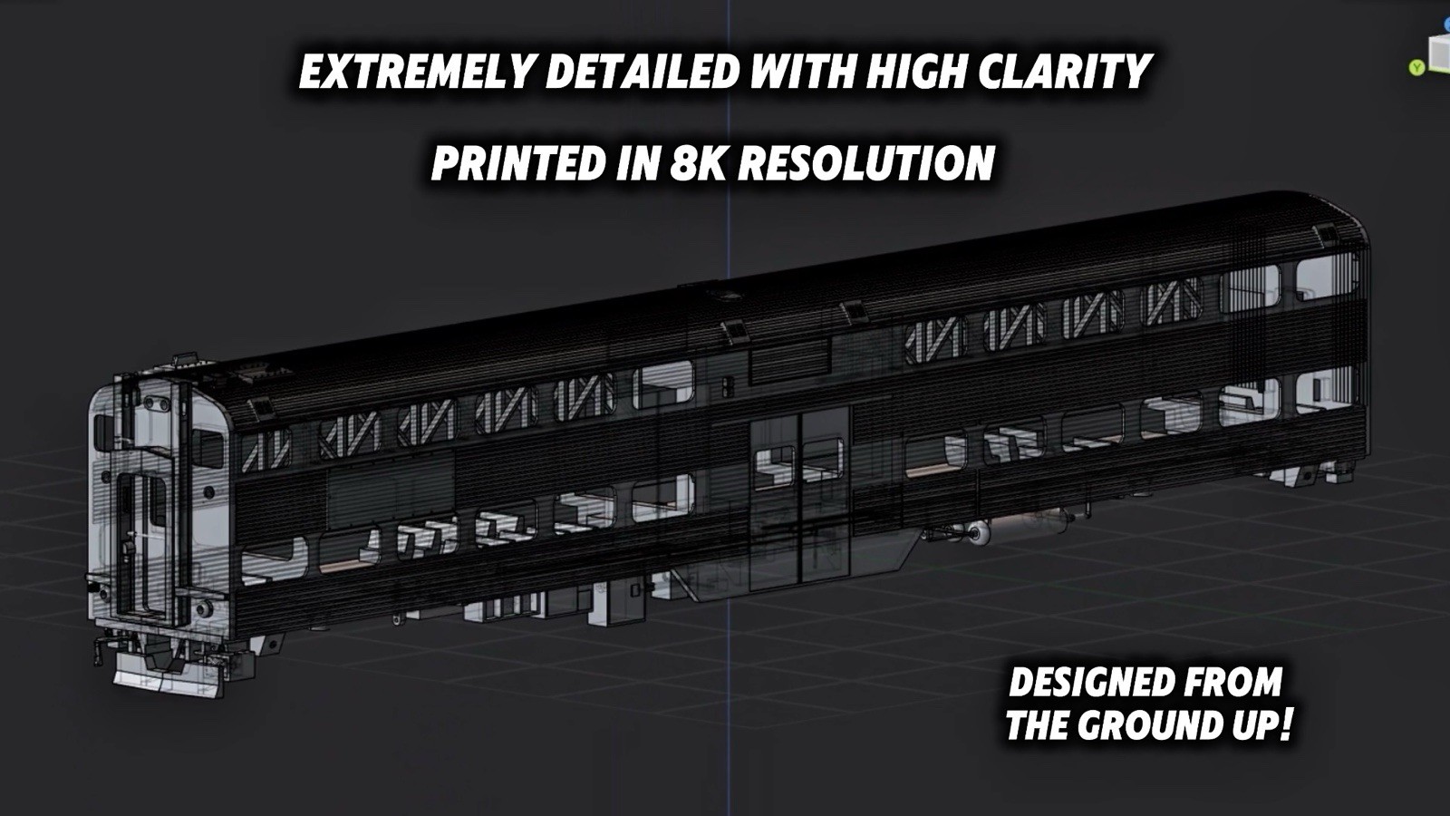 HO Scale Caltrain Gallery Car Set (5 Car Kit Set/Unpainted/DCC/Sound ...