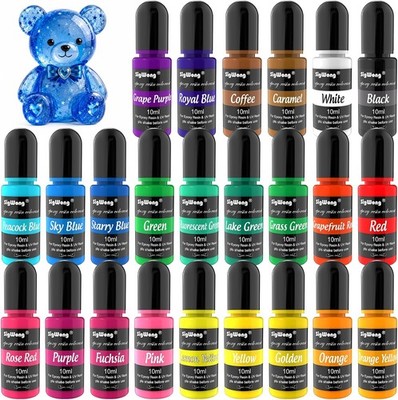 Epoxy Resin Pigment - 24 Color Liquid Colorant, Highly Concentrated Dye for D...
