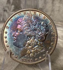1891 MORGAN DOLLAR CHOICE TO GEM BU PL PROOF-LIKE RAINBOW TONED #2782