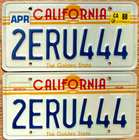 Item photo. Show Listing Details page. Listing 1988 California Sun Base License Plate Number 444 Tag Pair Plates