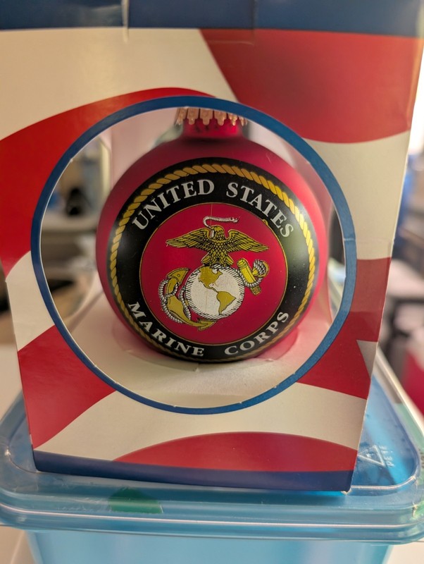 United States Marine Corps Christmas Ornament Red Round Decorative