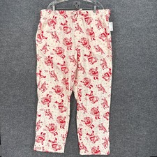 Old Navy Pajama Pants Womens XXL White Santa Reindeer Christmas Sleepwear NEW