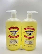 2 Pack Trader Joe's Formula No.3 All for One Shampoo Conditioner Body Wash 64 OZ