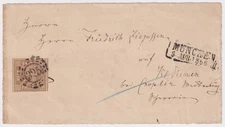 Bavaria 9 Kreuzer Mi.No. 11 On Front Of Letter Munich 1866