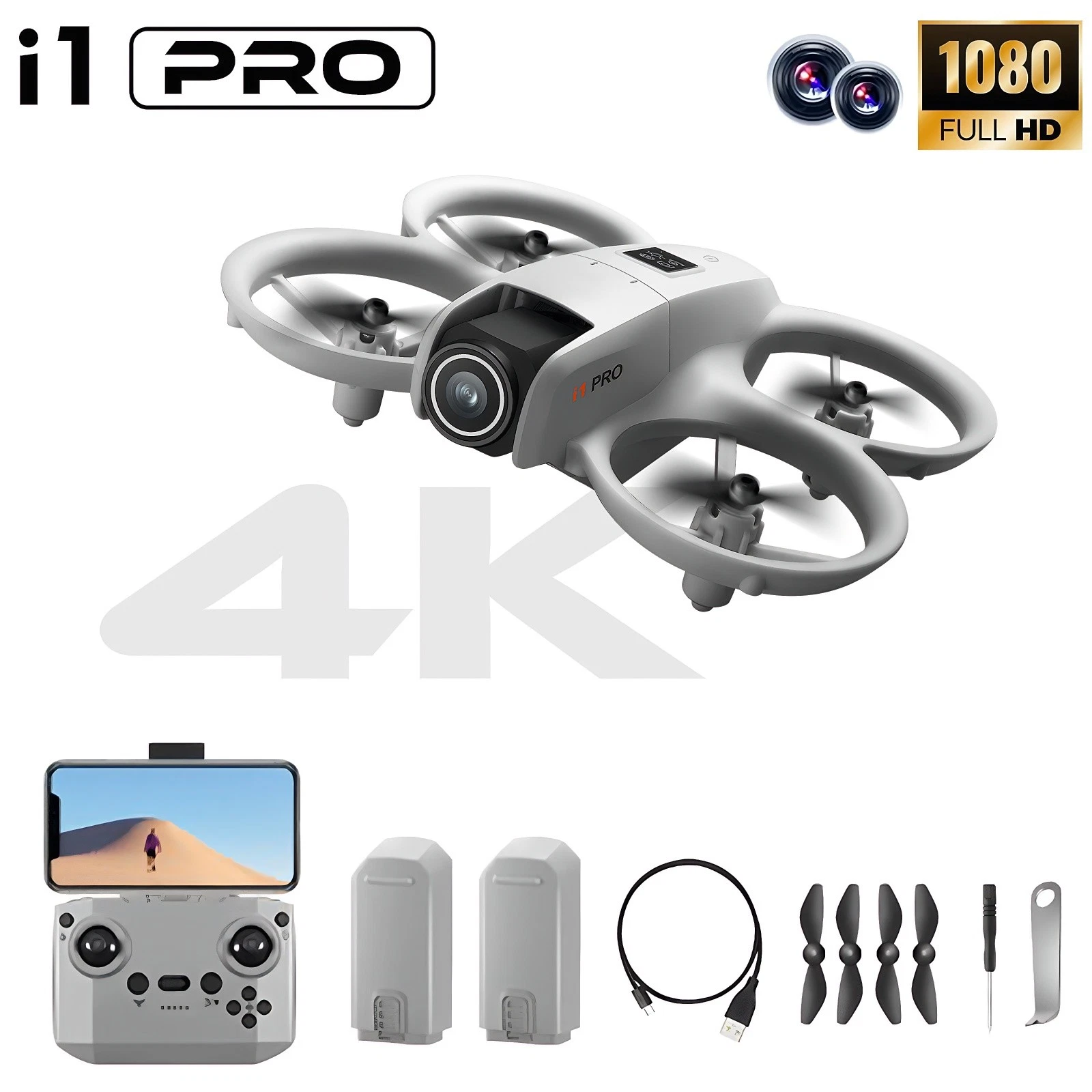 i1 PRO Mini 4K Drone with Obstacle Avoidance - 2 Batteries