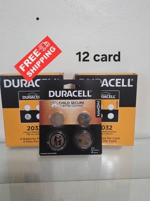 12 PACK =48 Batteries Duracell 3V Child Secure + Bitter Coating 2032. Exp 4/2035