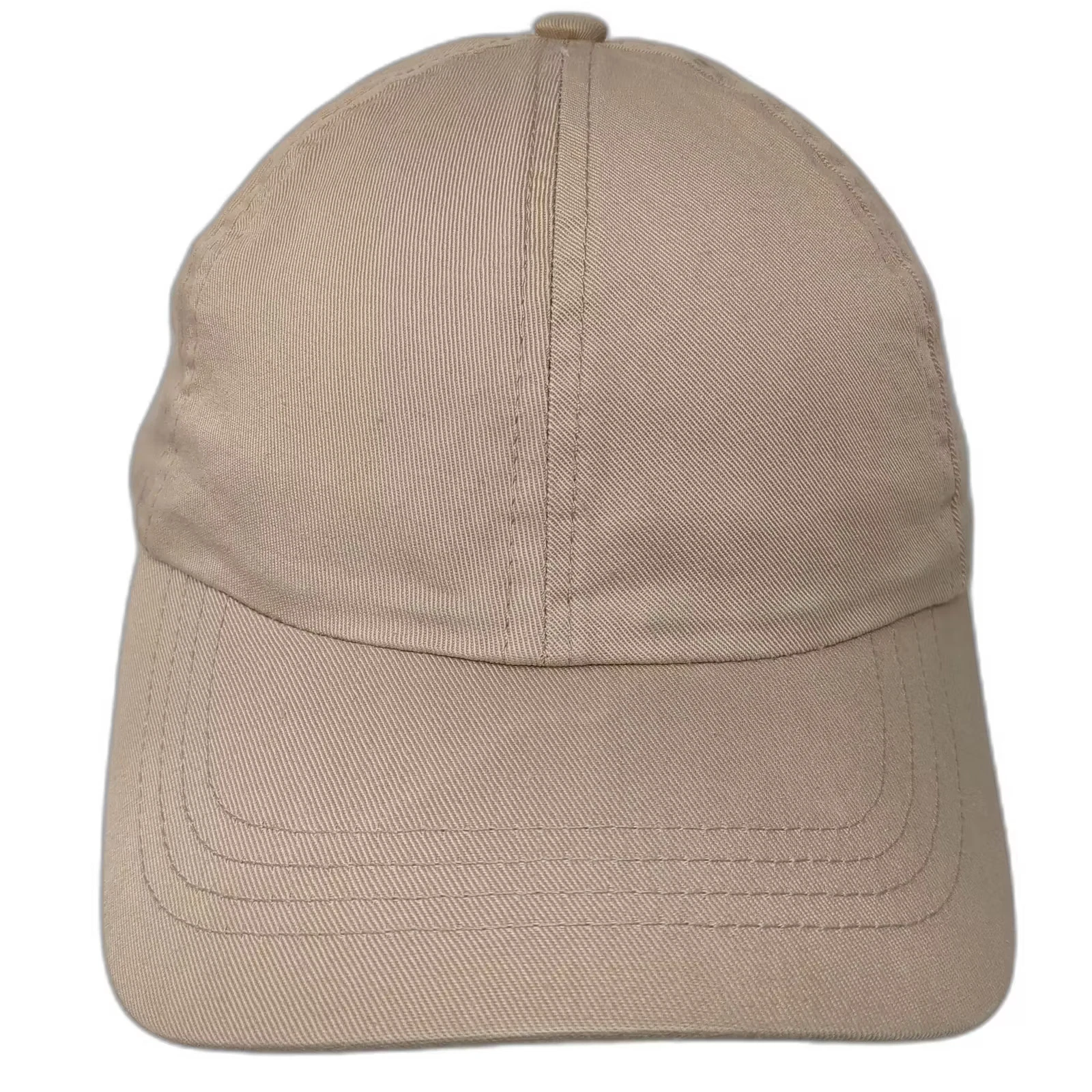 NorthCrest Baseball Cap Beige Slideback Hat OS Adjustable 100% Cotton Plain