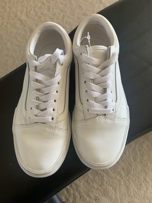 Vans Era Stacked Leather True White Platform Sneakers Womens Sz 5