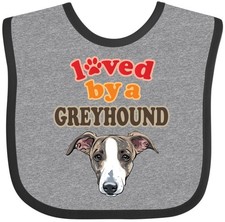 Inktastic Greyhound Dog Lover Baby Bib Pets Clothing Gifts Infant