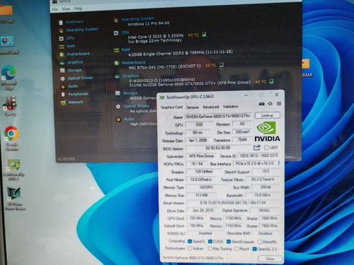 XFX Nvidia GeForce 9800 GTX+ 512mb ddr3 256bit , pcie - Picture 6 of 10