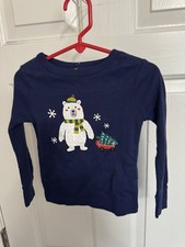 Cat Jack Pajama Navy Top with Christmas Tree Polar Bear Boys 3T NWT