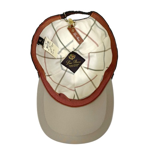 NEW Loro Piana Hat Storm System Shell Cap Embroidered BROWN/GRAY Authentic NWT - Afbeelding 2 van 9
