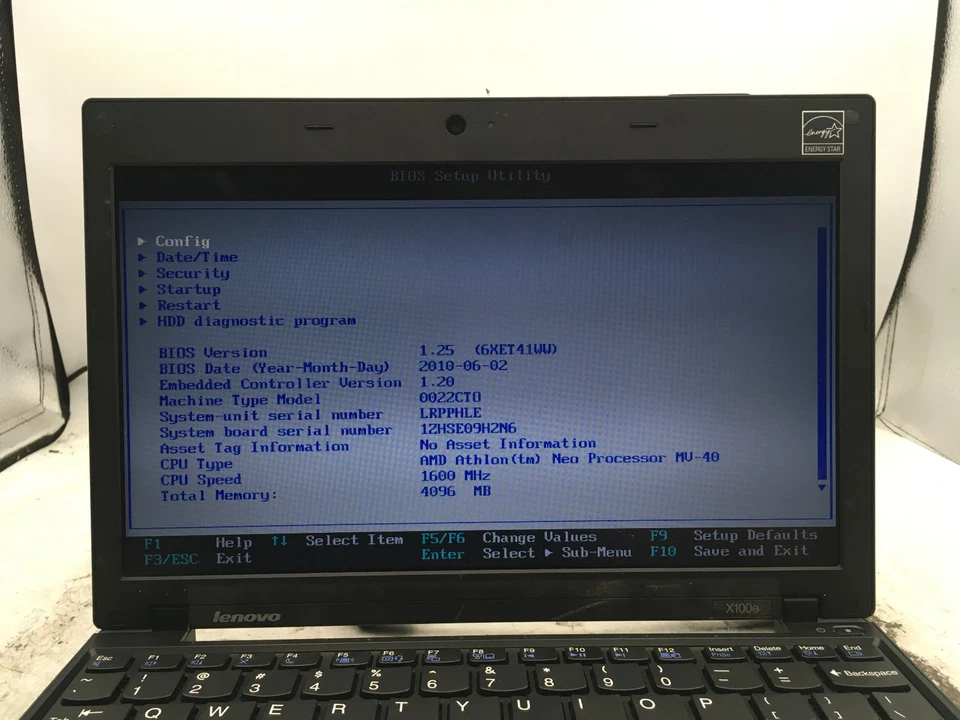LENOVO THINKPAD X100E - BOTAS PARA BIOS - AMD ATHLON NEO - 4GB RAM - LEER - BB Foto 2 de 4