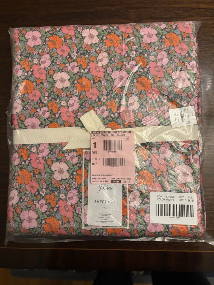 NUEVO J.Crew Edición Limitada Juego de Sábanas COMPLETO en Tela Liberty® Meadow Song Foto 4 de 4