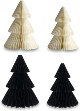 GISELA D Paper Honeycomb Christmas Trees Set of 4 Reusable Table Decorations â