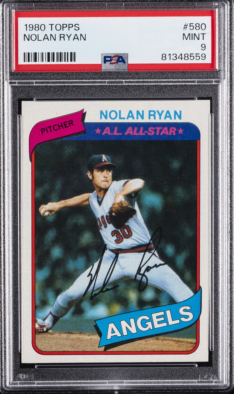 1980 TOPPS #580 NOLAN RYAN PSA 9