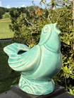 Vintage McCoy Singing Bird Planter Turquoise Blue 4”