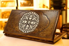 Wooden Handmade Quality Backgammon Game Set Cross Wood Armenian Custom Nardi