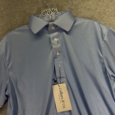 Collars  Co Dress Collar Polo Shirt Mens Small Blue Houndstooth Performance