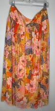 Farm Rio for Anthropologie Floral  Cheetah Polyester Side Zip Skirt Women's L