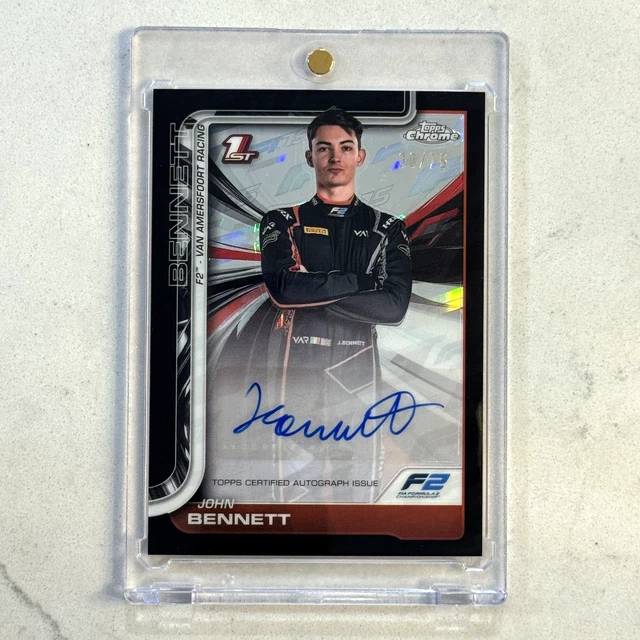 2025 Topps Chrome Formula 1 F1 John Bennett Black Logofractor Auto /75 1st