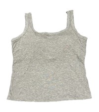 Ribbed Tank Top Women  s L/XL Built in Bra Racer back Cami Athletic Yoga Gray