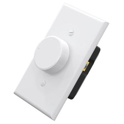 ELEGRP 3-Way Rotary Dimmer Switch for Dimmable LED Bulbs Wall Plate Matte White