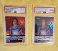 2011 Leaf Metal MMA Cyborg Santos Red/5 & Blue/25 RC Auto PSA 10 POP 1,POP 2 UFC