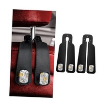 Bling Car Headrest Hooks, 2PCS Crystal Rhinestone Multifunctional black/white