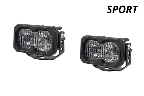 Diode Dynamics C2 2.0 White Sport LED Pod Combo Optic w/Amber Backlighting pair - product listing photo