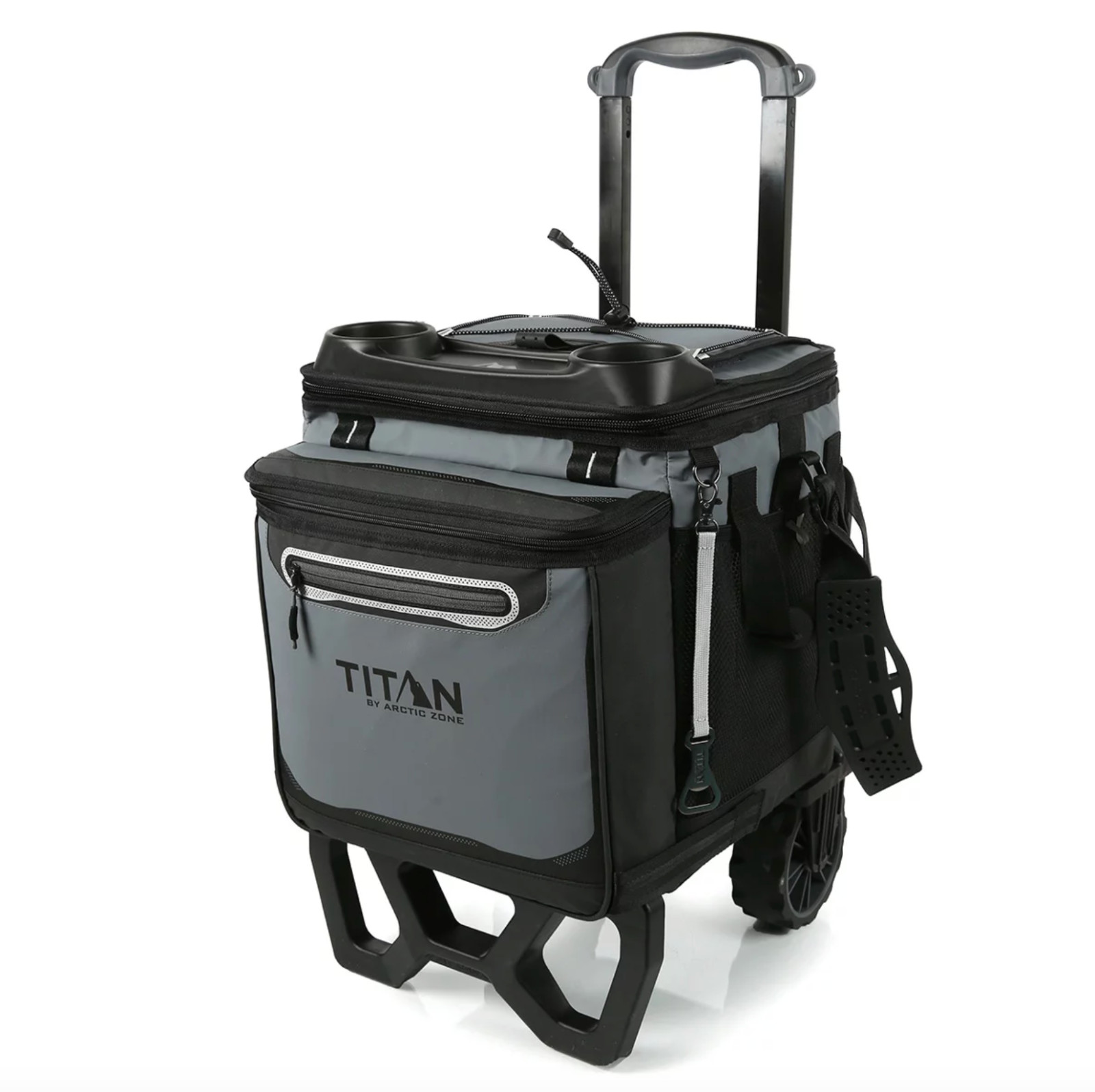 Enfriador rodante Titan 60 latas con carro todo terreno bolsa fría de hielo de 22,5 litros de 3 días