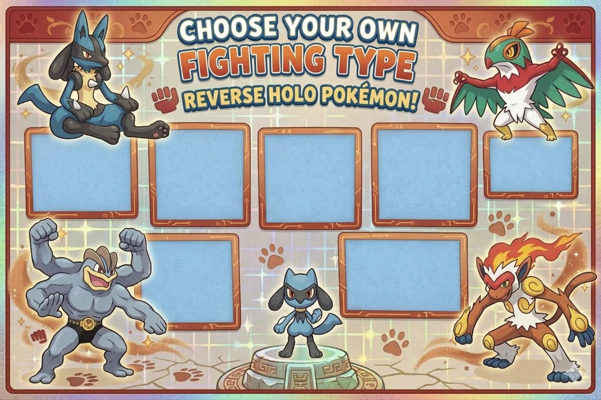 Choose Your Fighting Type Reverse Holo Pokemon Cards!** Yellow Border**