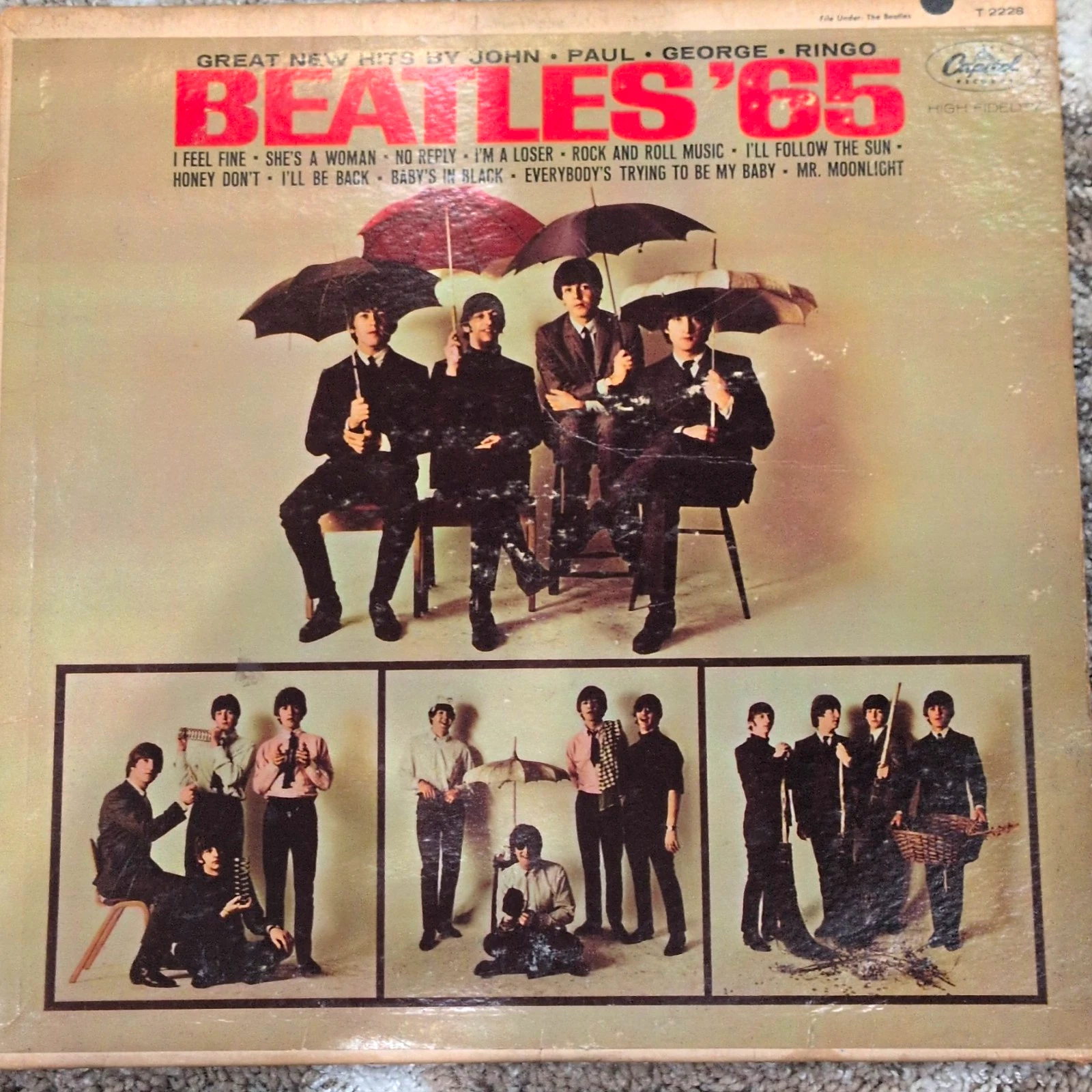 The Beatles Beatles '65 Capitol Records T-2228 12" Black Vinyl Hi-Fi Rock LP
