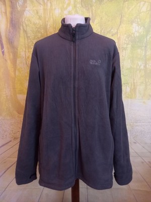 Jack Wolfskin grey 100% polyester Fleece Jacket. UK men's size 48, size 2XL 3XL