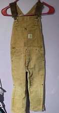 Carhartt Bib Overalls Youth S 6-8 Double Knee Insulated USA