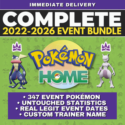Pokémon HOME 2022 2026 Untouched All Event Complete Bundle Scarlet Violet Tera