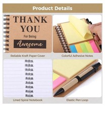 1 Pc notebook and memo notebook set with memo and pen craft paper.