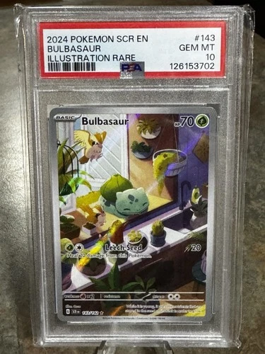 2024 POKEMON SCR EN-STELLAR CROWN ILLUSTRATION RARE #143 BULBASAUR PSA 10
