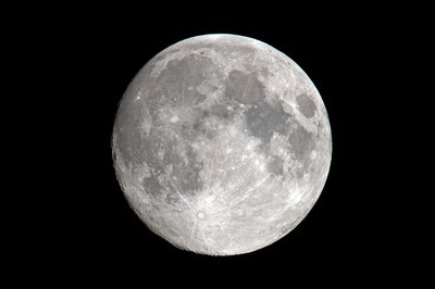 Full Moon Night Sky Black White Vivid Detail Photo Poster 18x12