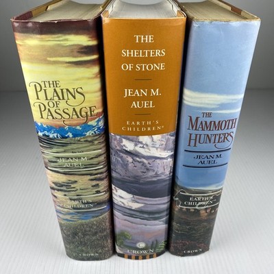 Earth's Children Hardcover Books Lot of 3 Jean M. Auel Plains, Mammoth, Passage