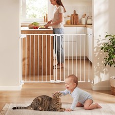 VEVOR Baby Gate for Stairs Dog Gate 26-43 in Wide 28 in High Drill Needed White