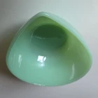 Fire-King Jadite Green Triangular Milk Glass Bowl MPN 422 Pressed Glass