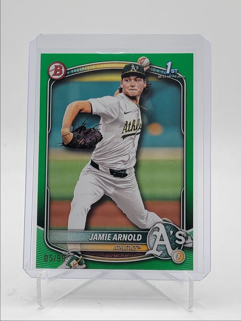JAMIE ARNOLD 2025 BOWMAN DRAFT 1ST GREEN BORDER PAPER ATHLETICS /99 Q4354