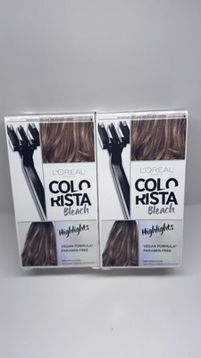 (2) L'Oreal Paris COLORISTA Bleach HIGHLIGHTS Permanent Hair Color, Hair Dye-NIB